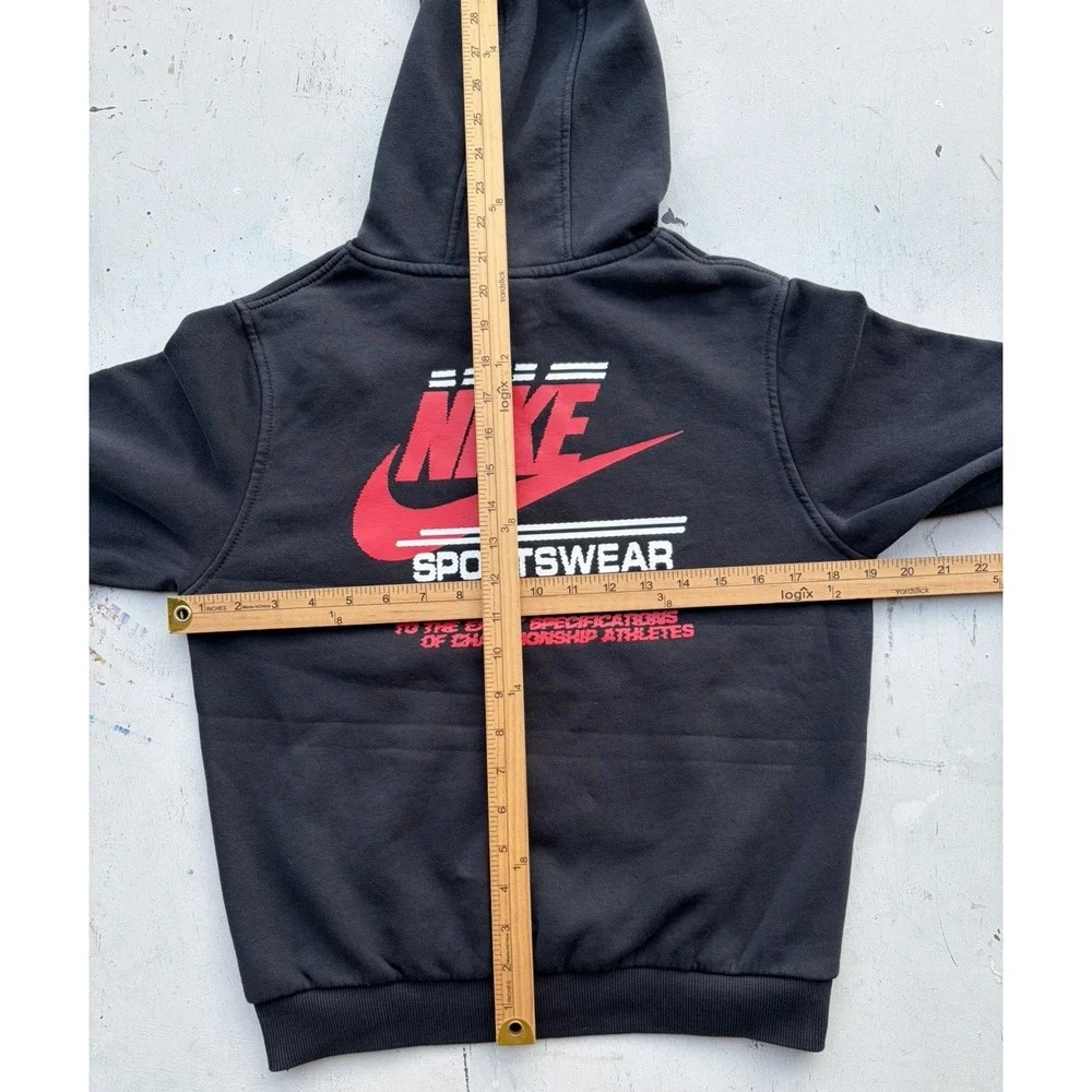 Kid's Nike Hoodie Black Swish Logo L Spell-Out Street Check Casual Street Sports
